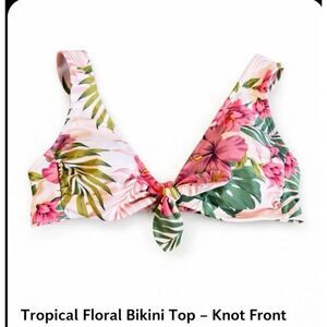 Kona Sol Pink Floral Bikini top size S